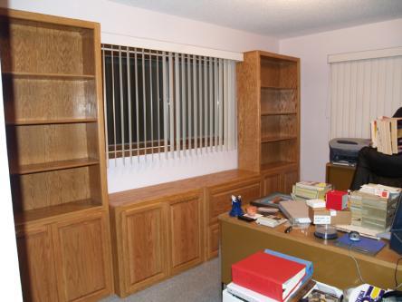 Oak Bookshelves, Lateral File and 2-Door Cabinet