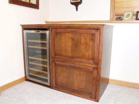 Maple Bar Cabinet w/Built-in Wine Fridge