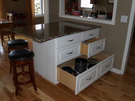 White Island with Large Drawers