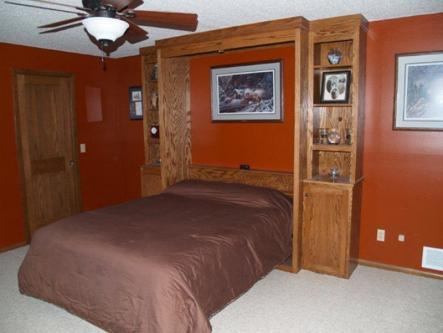 Oak Queen Sized Murphy Bed Open
