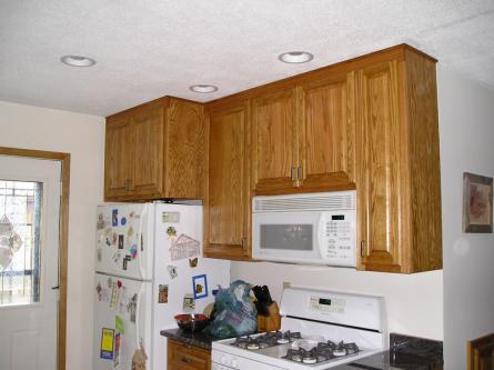 Oak Kitchen Pullout over Fridge