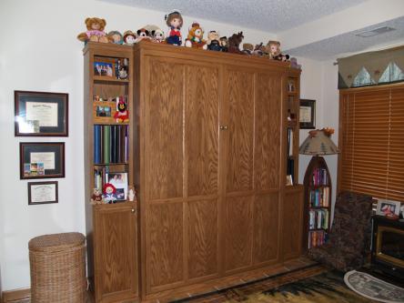 Oak Queen Sized Murphy Bed Closed